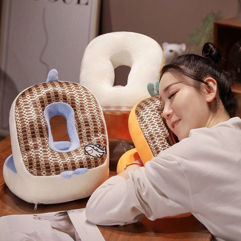 夏季凉席冰丝午睡枕头趴趴枕小学生趴桌上午休抱枕办公室睡觉神器