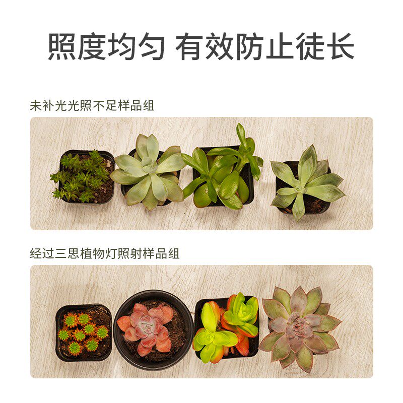 三思led植物生k长灯全光谱多肉家用上色多肉补光灯室内支架冷光源怎么看?