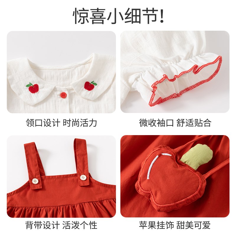 现货女童连衣f裙夏装2024新款宝宝公主裙子周岁礼服夏季儿童背带