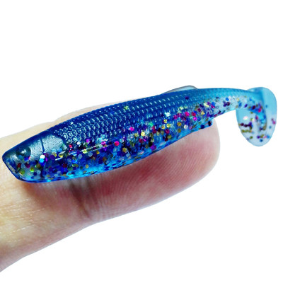 速发10pcs 45mm Colorful Shiner Rubber Fishing Lure Shad Swim