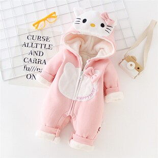 新生婴儿连体哈衣秋季女宝宝春秋冬装网红可爱超萌公主满月服