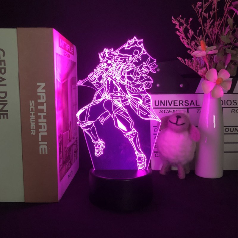 Anime Game Figure Tartaglia Night Light Demon Slayer Led Lam