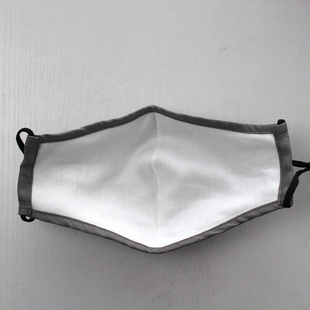 素麻雨巷 纯亚麻口罩防尘透气春秋夏天可用男女口罩可洗白色内里