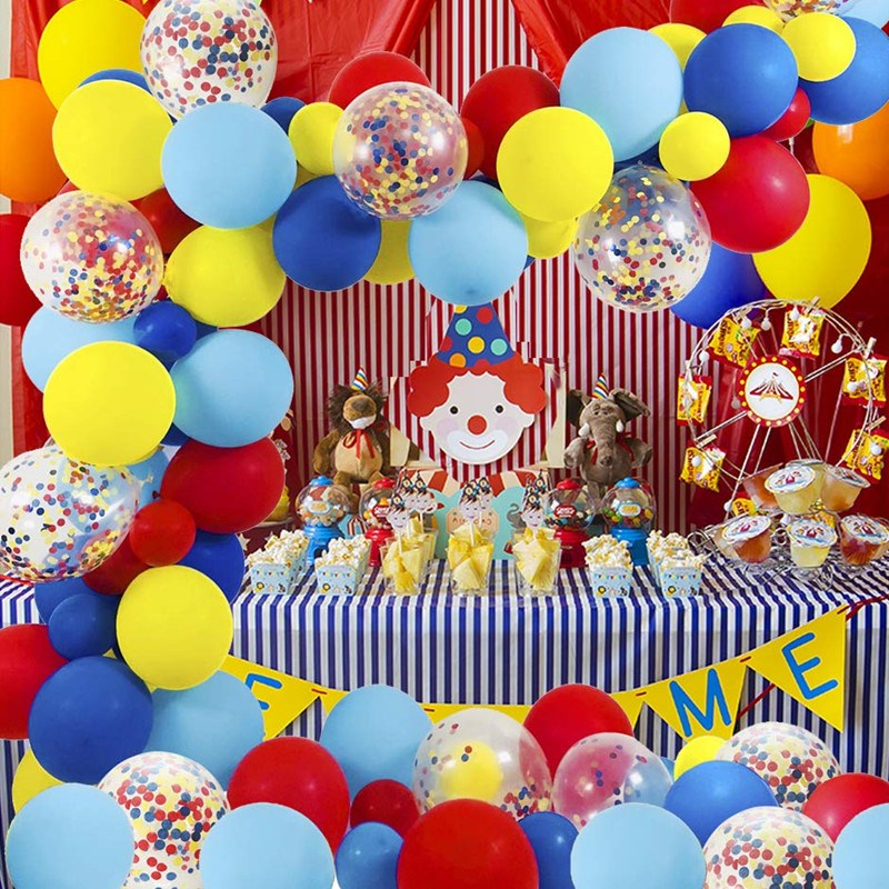 80PCS Circus Party Balloon Arch Suite Latex Red Yellow Dark