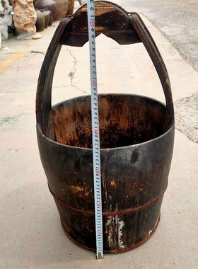 民俗老物件老木桶木桶实木桶农村老水桶复古怀旧装饰摆件老旧农具