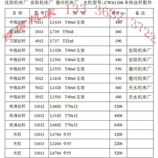安阳CW6100车床中丝杆光杠变向杠 沈阳机床厂CW61100车床丝杠德州