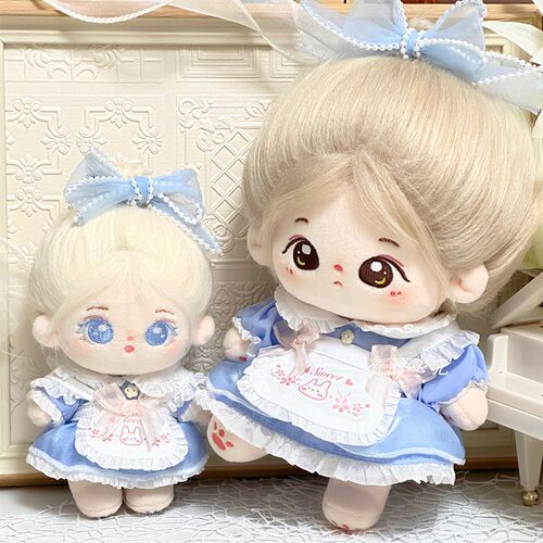 棉花娃娃衣服20cm10cm娃衣可爱动物围兜女仆P装连衣裙女娃换装现