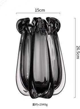 插花奢玻璃花瓶客厅轻透明养餐桌现代风格摆件简约北欧ins水干花