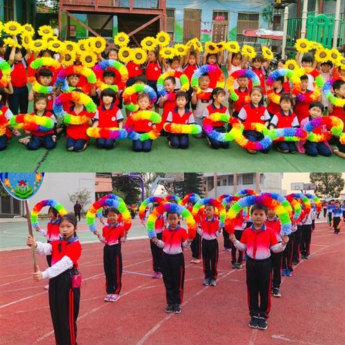 运动会入场创意道具手持花环假花开幕式手拿花半圆形团体操小学生