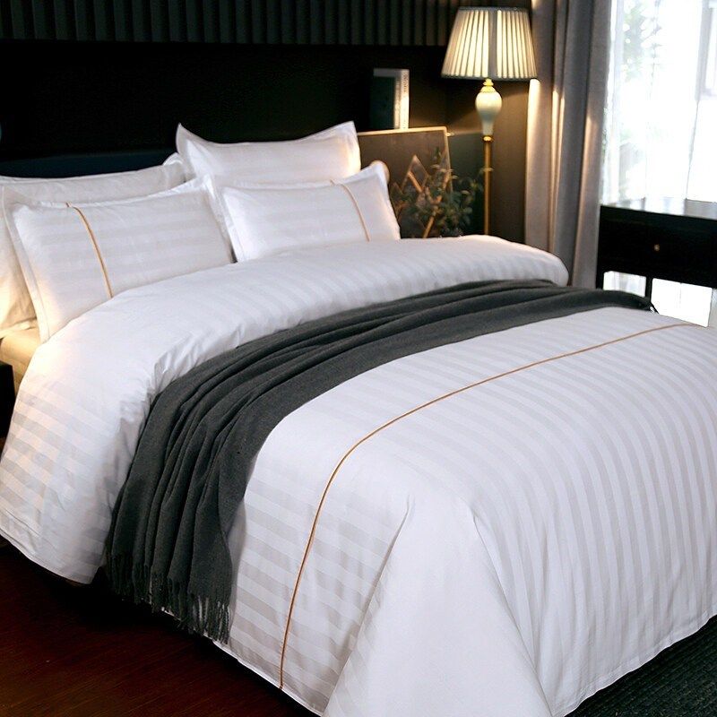 宾馆酒店四件套纯白色加厚被套床单民宿风被芯枕芯六件套床笠床品,床上用品,床品套件/四件套/多件套,淘宝优惠券,粉丝福利购,淘宝优惠卷