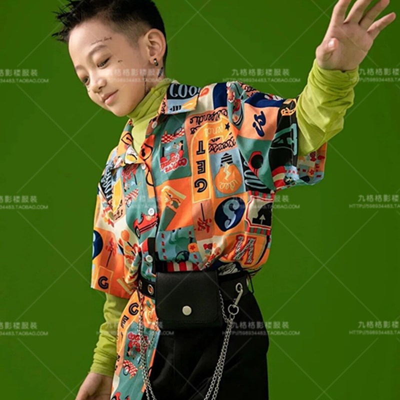 模特舞台走秀复古港风演出服w儿童比赛表演服装拍照男童写真艺术