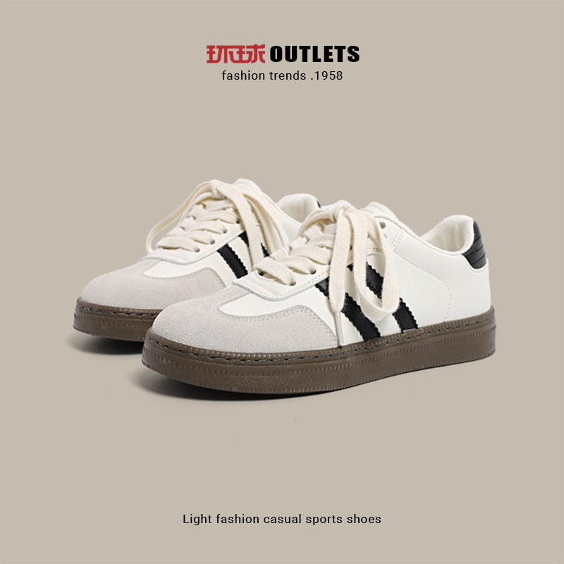 环球复古德训鞋女2023秋季新款原创阿甘鞋休闲运动板鞋百搭小白鞋