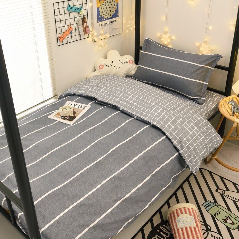 学生宿舍床上三件套简约全棉100床单被套单人床上用品,床上用品,学生床品套件,淘宝优惠券,粉丝福利购,淘宝优惠卷