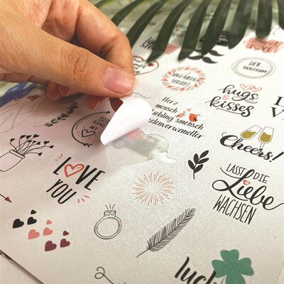 热销4/5 Stickers Wedding Bliss Stickers Waterproof Removable