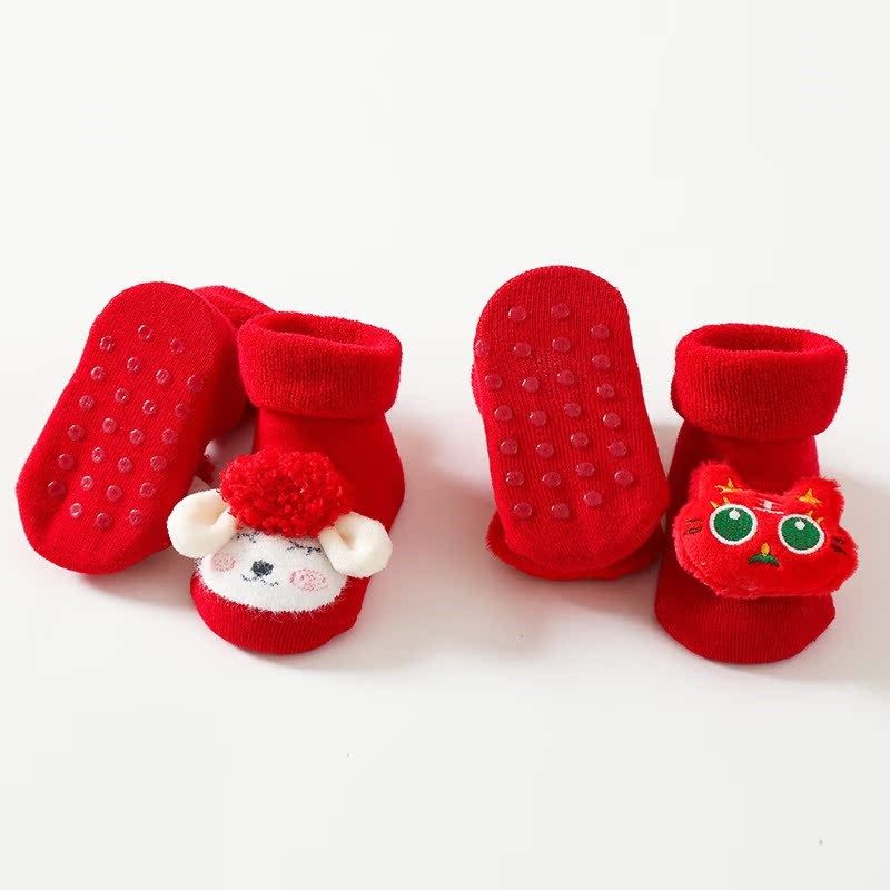 新生儿宝宝防滑地板袜婴儿鞋袜红色袜子新年袜周岁兔年0-6-12月冬,童装/婴儿装/亲子装,儿童袜子(0-16岁),淘宝优惠券,粉丝福利购,淘宝优惠卷