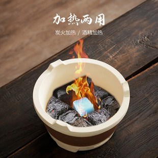 围炉煮茶家用q套装 新中式 户外炉子粗陶罐罐茶碳炉烤奶壶单壶