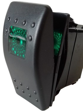 房车游艇喇叭开关12oV汽车改装白光自复位按键船形翘板两档新品