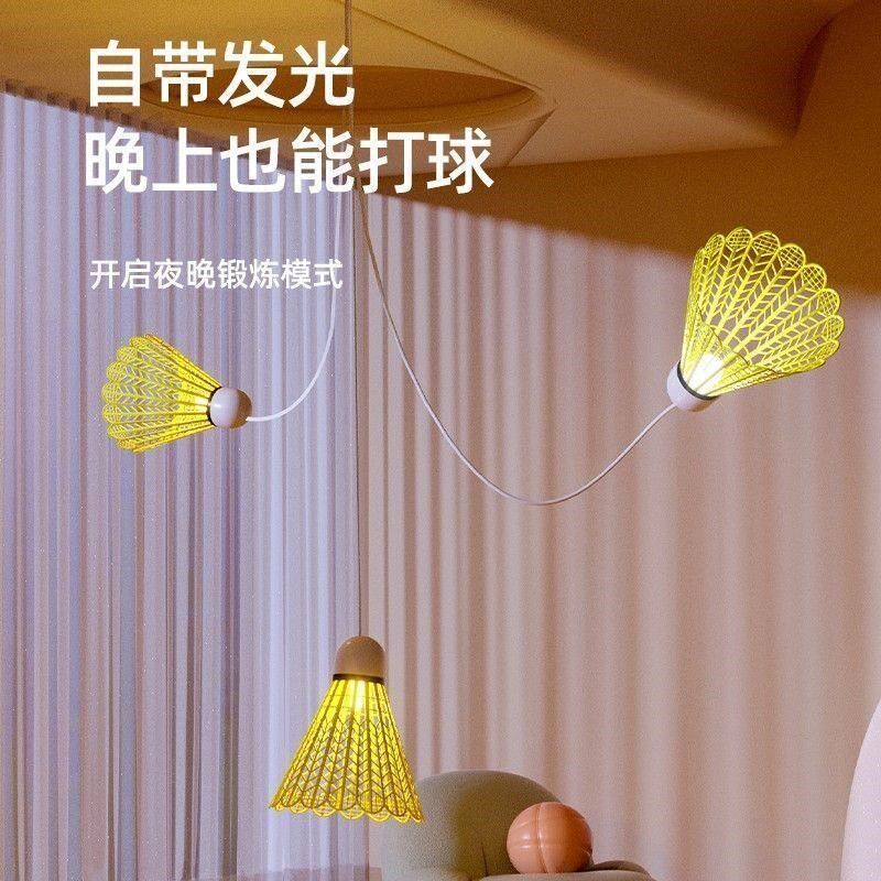 羽毛球单人训练器自动回弹一个人打在家练习神器室内儿童自打悬挂