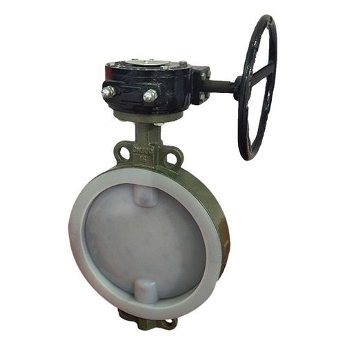 D371F46-16C衬氟对夹蝶阀铸钢衬氟蝶阀涡轮对夹蝶阀DN100 150 200