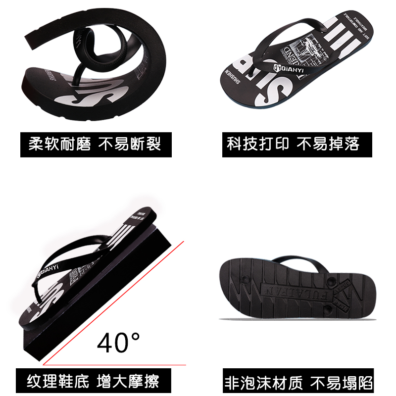 书绅夏季拖鞋男人字拖潮流防滑防臭沙滩外穿洗澡耐磨Y情侣夹脚凉