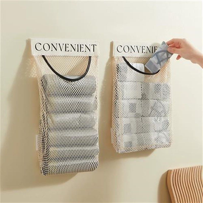 垃圾袋收纳神器魔术贴壁挂式雨伞塑料袋收纳大容量厨房储物网兜,收纳整理,垃圾袋收纳盒/袋,淘宝优惠券,粉丝福利购,淘宝优惠卷