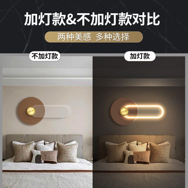 意式极简卧室发光装饰画床头背景墙氛围灯壁画侘寂风立体客厅挂画