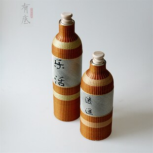非遗手工瓷胎竹编保温杯便携w热水瓶旅行茶壶竹丝扣瓷热水壶保温