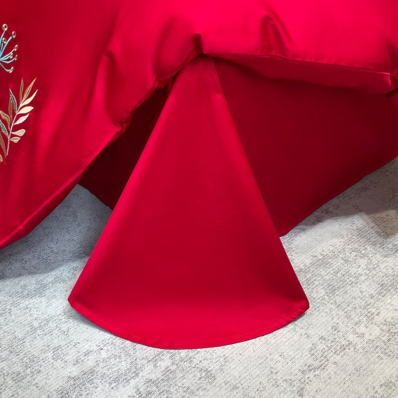 高级感结婚四件套红色被罩床单绣花被套乔迁喜被婚庆床上用品,床上用品,婚庆床品套件,淘宝优惠券,粉丝福利购,淘宝优惠卷