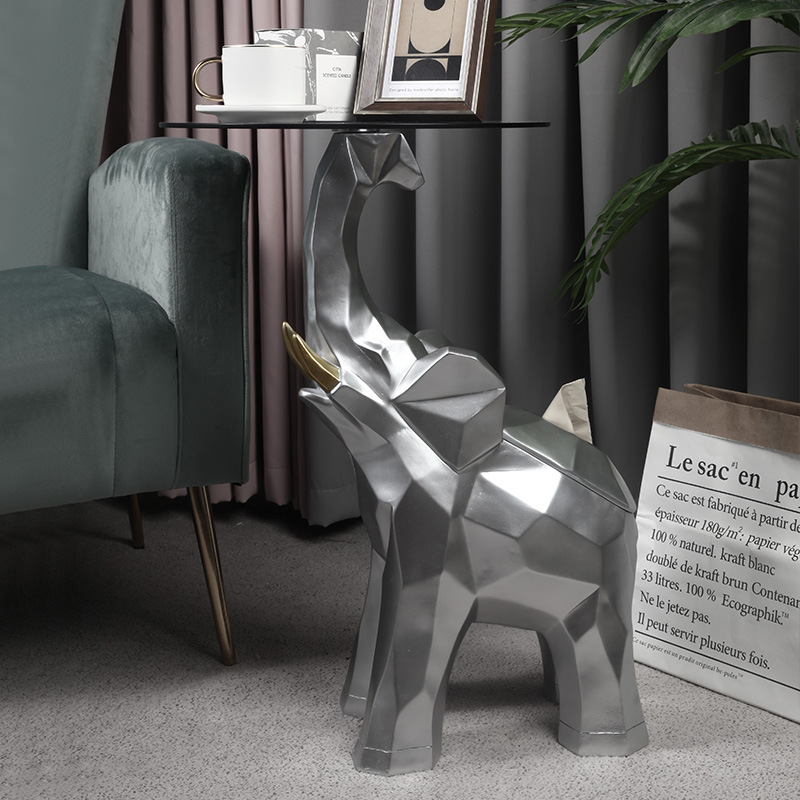 北欧轻奢大象茶几客厅落地多功能收纳摆件家居装饰乔迁新居礼品