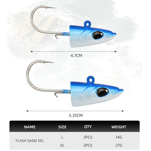 网红BLUX FLASH SAND EEL 14G/27G Soft Fishing Lure Tail Jig H