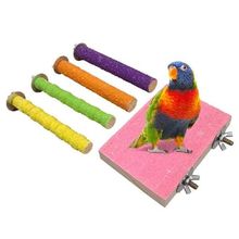 Claw Perch Parrot Toys Set Wooden Bird Grindi Stand 极速5Pcs