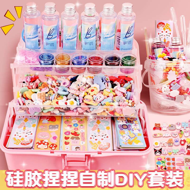 儿童水晶滴胶手工diy材料包套装硅胶模具猫P爪挂件捏捏乐玩具女孩