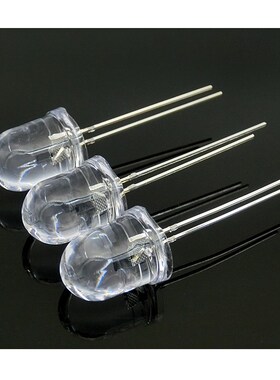10mm圆头led灯珠 三安各色led发光二极管黄色蓝色红