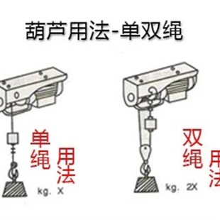 起重机 微型电动葫芦220V连体小吊机带跑车家用行吊行车行吊运行式