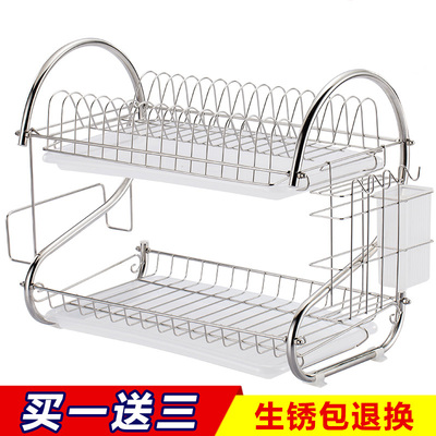 不锈钢色碗架沥水碗架盘子凉晾放控水架厨房置物架装碗筷收纳盒箱