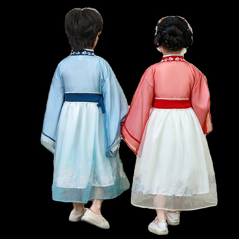 现货儿童春d秋国学服男童中国风唐装龙年薄款明制汉服民族幼儿园