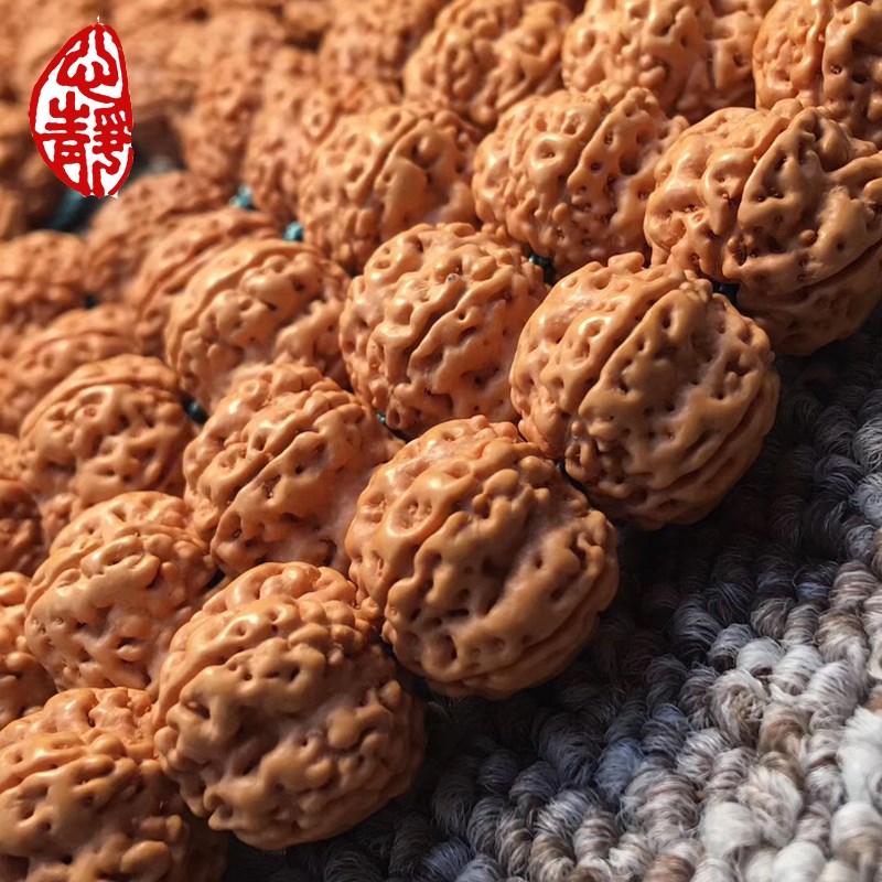 航母小金刚菩提子108颗梅花桩双龙纹树王盘龙纹文玩原籽佛珠手串
