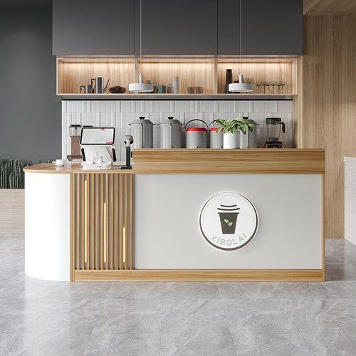 吧台收银台店铺小型时尚简约现代奶茶店柜台超市便利店前台接