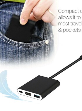 Type-C to HDMI Adapter USB 3.0 HUB Dock Converter Cable Thre