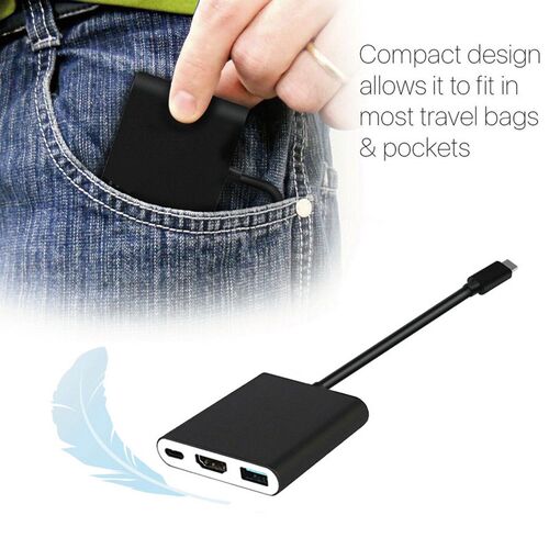 Type-C to HDMI Adapter USB 3.0 HUB Dock Converter Cable Thre