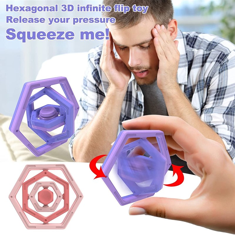 网红3D Gyroscope Infinite Flip Toy, Finger Creative Gyro Toy