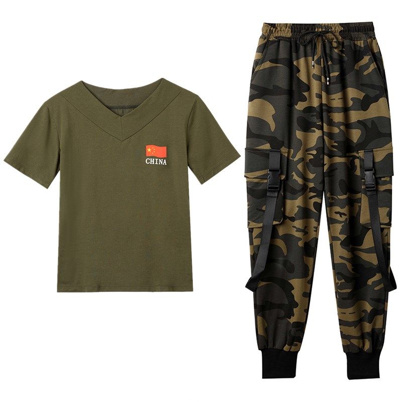 广场舞服装新款长袖T恤女运动工装裤鬼步舞套装迷彩水兵舞演出服,运动/瑜伽/健身/球迷用品,广场舞套装,淘宝优惠券,粉丝福利购,淘宝优惠卷