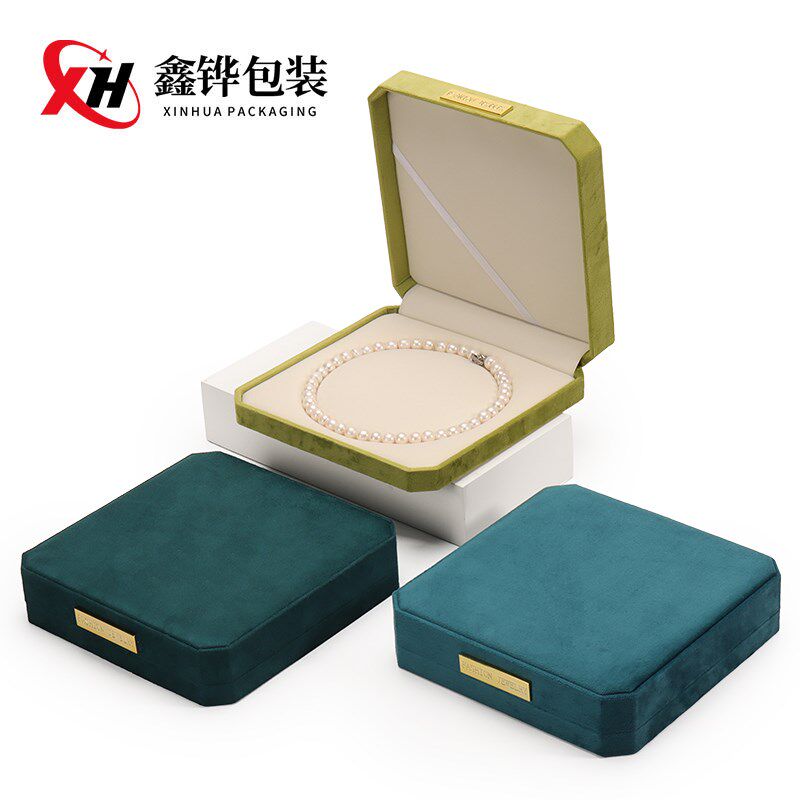新品工厂直销八角绒布珠宝珍珠项链盒饰品翡翠项链首饰盒送礼包装