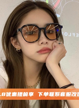 凹造型韩版ins街拍时尚茶色墨镜女百搭小脸2022年新款太阳眼镜夏