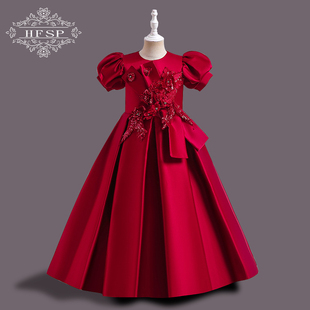 高级感儿童晚礼服女童生日宴v公主裙主持人演讲比赛走秀钢琴表演