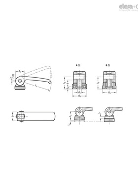 Elesa+Ganjter 紧固手柄GN 927.4带偏心凸轮的夹紧杆(2)