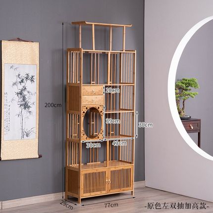 博古架实木新中式隔断展示柜摆件收纳架茶室客厅书架置物架多宝阁