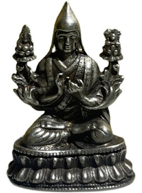 仿古白铜宗客巴佛小摆件随身佛像藏传佛密宗迷你菩萨工艺品摆设