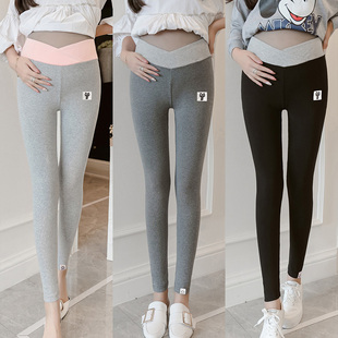 孕妇初期裤子秋季打底裤女外穿九分春秋小个子低腰孕早期时尚八分