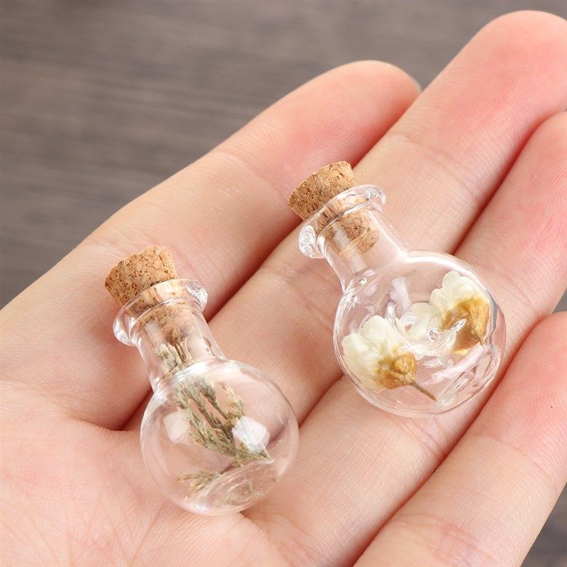 5pcs/pack Mini Glass Cork Bottles Empty Sample Jars Wishing
